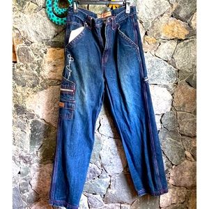 Vintage Sean John Carpenter Style Hip Hop Zippered side pockets denim Jeans Sz16